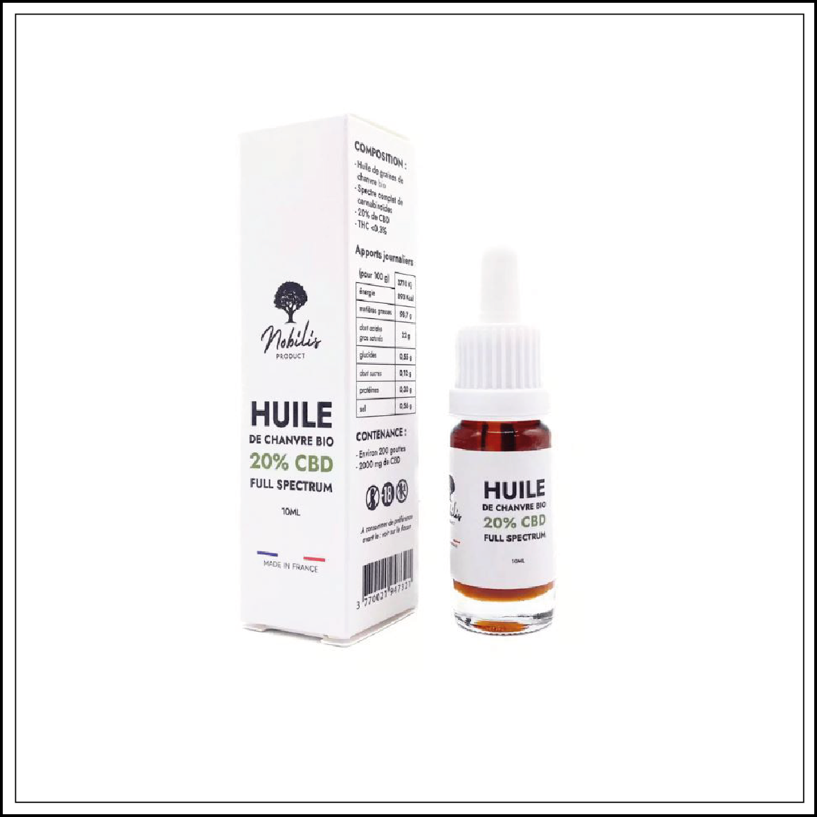 Huile CBD 20% Full Spectrum – Nobilis (10 ml)
