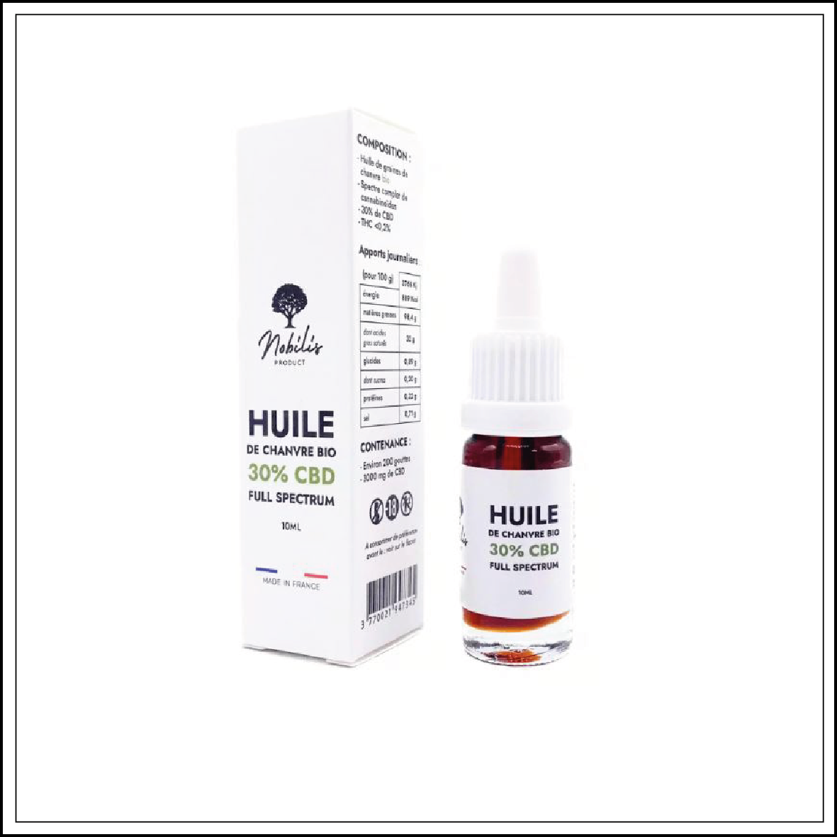 Huile CBD 30% Full Spectrum – Nobilis (10 ml)
