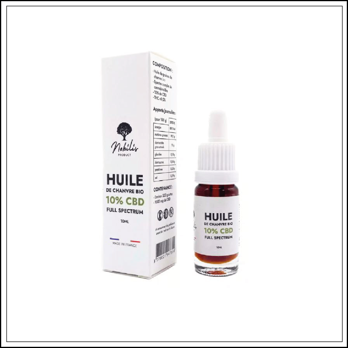 Huile CBD 10% Full Spectrum – Nobilis (10 ml)